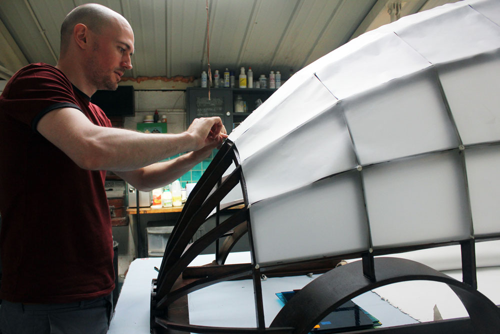 Stained glass driverless sleeper car