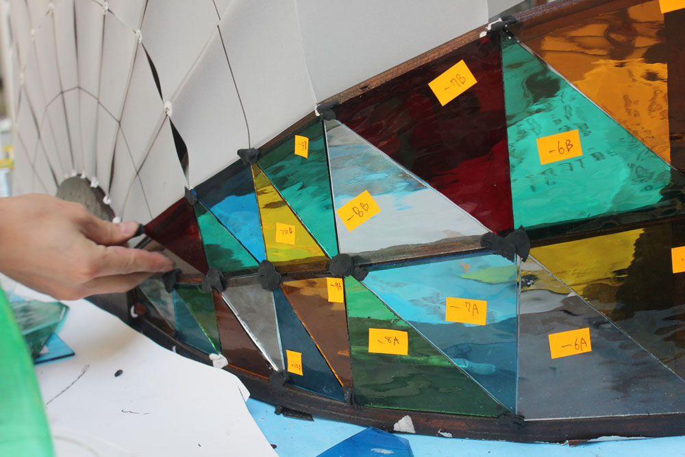 Stained glass driverless sleeper car