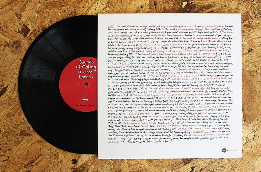 Sounds of Making in East London by Dominic Wilcox